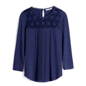 Daniel Rainn Darrel Crochet Yoke Knit Top
